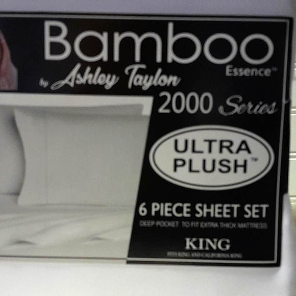 Bamboo Essence King Size White 6 Piece Sheet Set - Picture 3 of 10